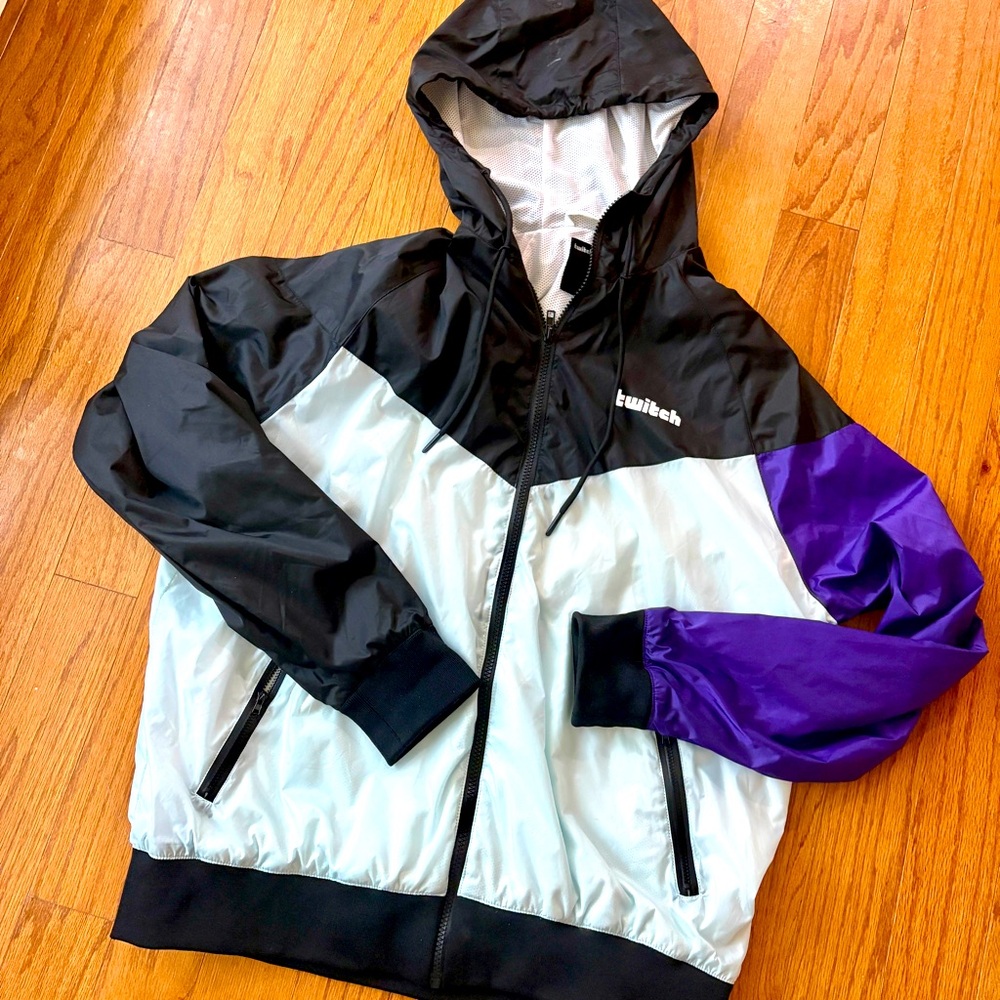 Twitch - retro color block zip up windbreaker 90s style